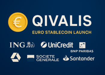 Qivalis euro stablecoin launch by major European banks including ING, UniCredit and BNP Paribas.